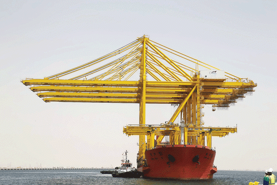 Qatar prime minister and interior minister attends ceremony to welcome first commercial ship to new Hamad Port. Qatar prime minister and interior minister attends ceremony to welcome first commercial ship to new Hamad Port.