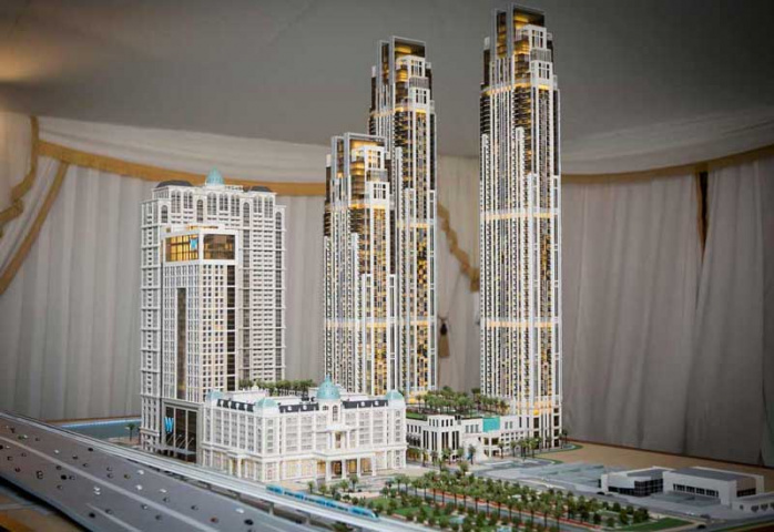 A model of the planned Al Habtoor City. A model of the planned Al Habtoor City.