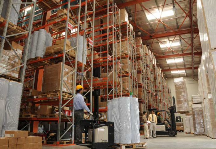 Inside Triburg's warehouse in the Jebel Ali Free Zone. Inside Triburg's warehouse in the Jebel Ali Free Zone.