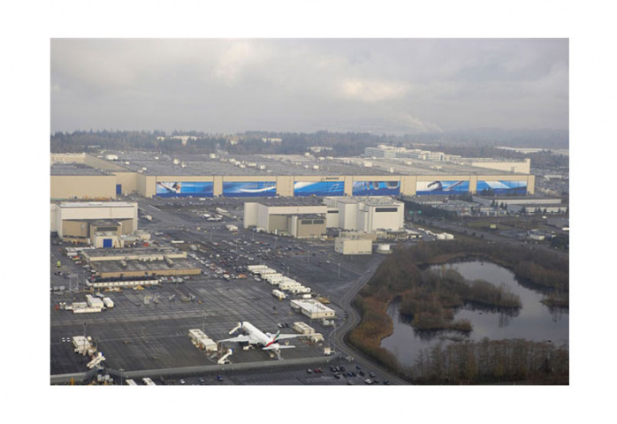 Boeing?s largest assembly building in Everett, Washington covers 13.3 million m3. Boeing?s largest assembly building in Everett, Washington covers 13.3 million m3.