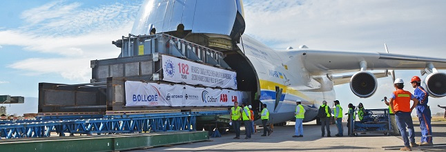 The projects teams at Bolloré Logistics Chile handled the transportation of a 155-ton transformer from São Paulo, Brazil, to Santiago, Chile, using the Antonov An-225. The projects teams at Bolloré Logistics Chile handled the transportation of a 155-ton transformer from São Paulo, Brazil, to Santiago, Chile, using the Antonov An-225.