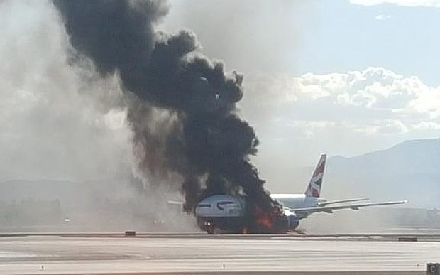 British Airways Flight BA2276 bursts into flames in Las Vegas after suffering what the pilot described as a “catastrophic failure” of the left engine. British Airways Flight BA2276 bursts into flames in Las Vegas after suffering what the pilot described as a “catastrophic failure” of the left engine.
