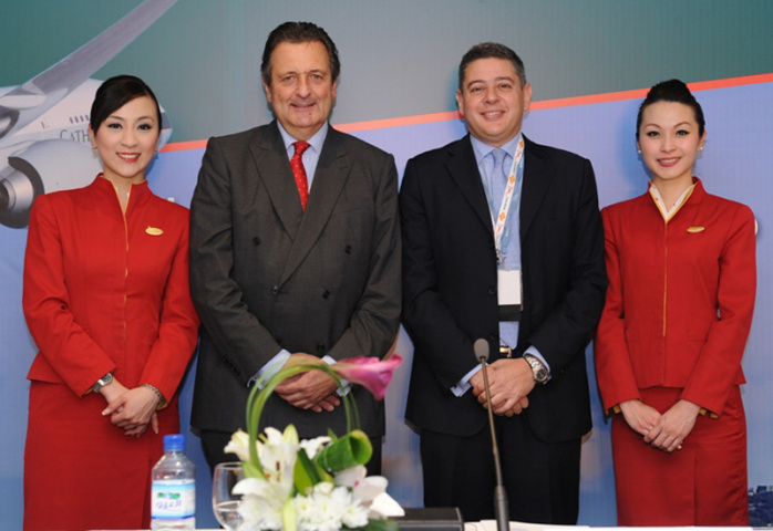 Cathay will start its Abu Dhabi service on June 2. Cathay will start its Abu Dhabi service on June 2.