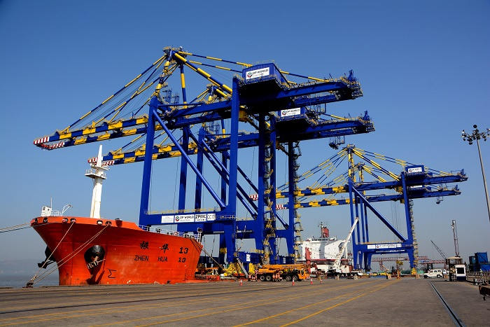 DP World operates terminals in Gujarat (Mundra), Maharashtra (Nhava Sheva - Pictured), Kerala (Cochin), Tamil Nadu (Chennai) and Andhra Pradesh (Visak DP World operates terminals in Gujarat (Mundra), Maharashtra (Nhava Sheva - Pictured), Kerala (Cochin), Tamil Nadu (Chennai) and Andhra Pradesh (Visak