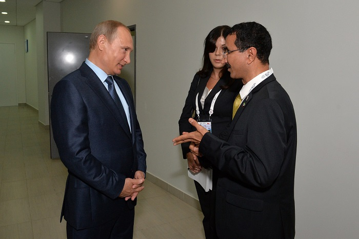 Russian President Vladimir Putin and DP World chairman Sultan Bin Sulayem hold talks on sidelines of Eastern Economic Forum (EEF) in Vladivostok. Russian President Vladimir Putin and DP World chairman Sultan Bin Sulayem hold talks on sidelines of Eastern Economic Forum (EEF) in Vladivostok.
