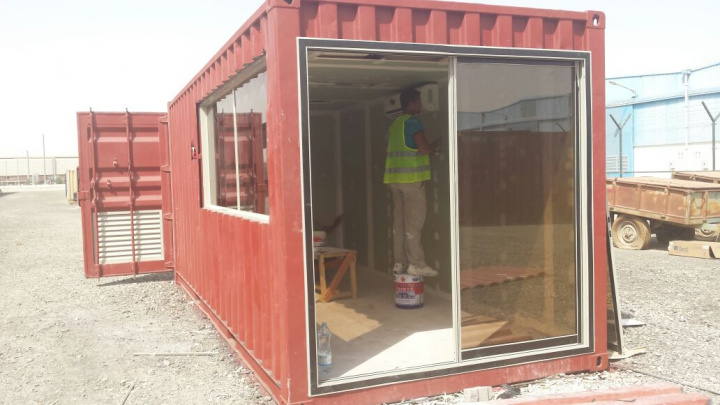 29 Emiratis are converting four containers into bus stops under DP World's supervision 29 Emiratis are converting four containers into bus stops under DP World's supervision