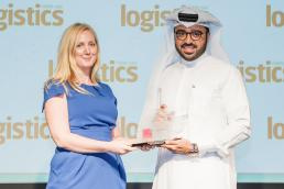 DP World UAE Region commercial account manager Esam Ahmed received the Outstanding Achievement Award from Logistics Middle East editor Sarah Jacotine. DP World UAE Region commercial account manager Esam Ahmed received the Outstanding Achievement Award from Logistics Middle East editor Sarah Jacotine.