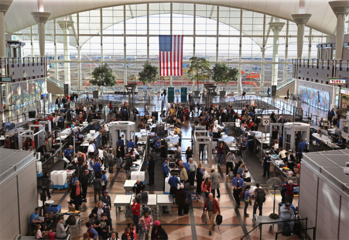 Denver is the largest airport in the US by land area (John Moore/Getty Images). Denver is the largest airport in the US by land area (John Moore/Getty Images).