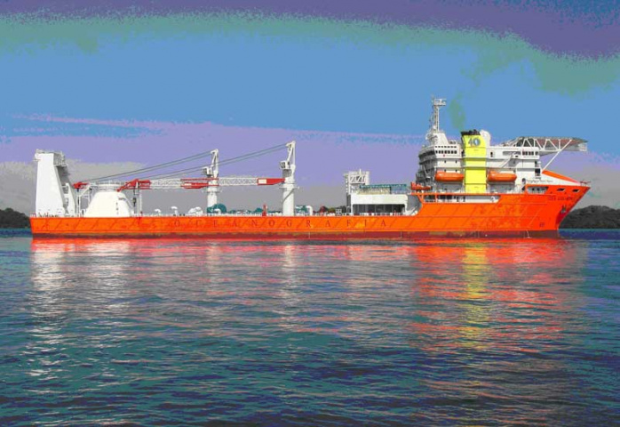 The OSA Goliath is equipped with a 2000-tonne crane to assist with deepwater installations. The OSA Goliath is equipped with a 2000-tonne crane to assist with deepwater installations.