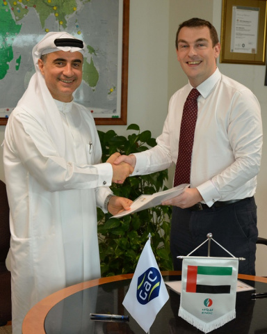 Mohammed El Sadek, Director, ENOC Lubricants Marketing signs the sales and distribution agreement with Nicholas Browne, GAC Bunker Fuels Director Mohammed El Sadek, Director, ENOC Lubricants Marketing signs the sales and distribution agreement with Nicholas Browne, GAC Bunker Fuels Director