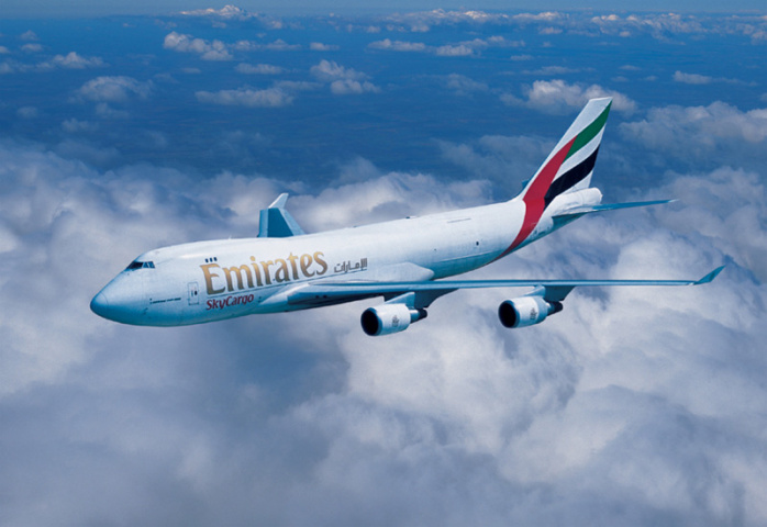Emirates Sky Cargo operates 15 freighters – 13 Boeing 777-Fs and two B747-400ERFs. Emirates Sky Cargo operates 15 freighters – 13 Boeing 777-Fs and two B747-400ERFs.