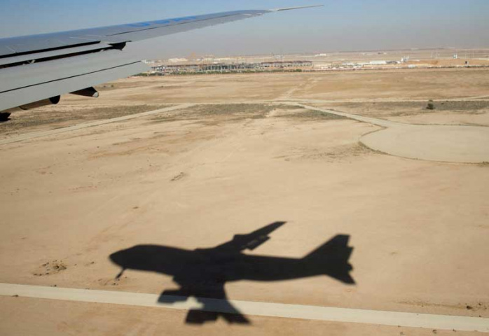A plane comes in to land at King Khalid International Airport in Riyadh, Saudi Arabia (SAUL LOEB/AFP/Getty Images). A plane comes in to land at King Khalid International Airport in Riyadh, Saudi Arabia (SAUL LOEB/AFP/Getty Images).