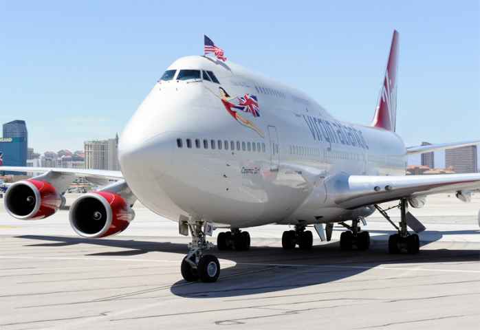 A Virgin Atlantic Airways 747-400 taxis in Las Vegas (Ethan Miller/Getty Images). A Virgin Atlantic Airways 747-400 taxis in Las Vegas (Ethan Miller/Getty Images).