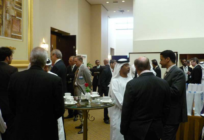 Delegates network during the Maritime Outlook Middle East conference in Abu Dhabi today. Delegates network during the Maritime Outlook Middle East conference in Abu Dhabi today.