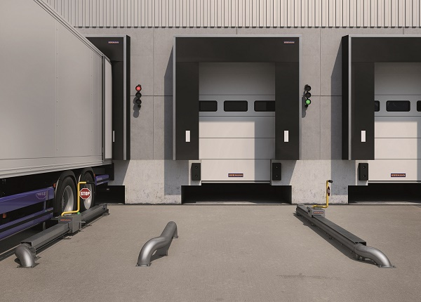 The wheel-blocking system MWB, effectively prevents the lorry from leaving the safe docking position, thus increasing safety at the loading bay. The wheel-blocking system MWB, effectively prevents the lorry from leaving the safe docking position, thus increasing safety at the loading bay.
