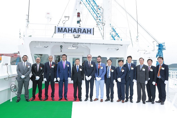 ‘MAHARAH’ was handed over to Bahri during a delivery ceremony held at HHI’s Mokpo shipyard in South Jeolla Province, South Korea. ‘MAHARAH’ was handed over to Bahri during a delivery ceremony held at HHI’s Mokpo shipyard in South Jeolla Province, South Korea.