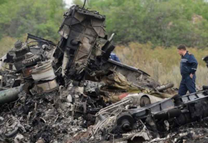 The wreckage of passenger plane flight MH17, which was shot down in July 2014. The wreckage of passenger plane flight MH17, which was shot down in July 2014.