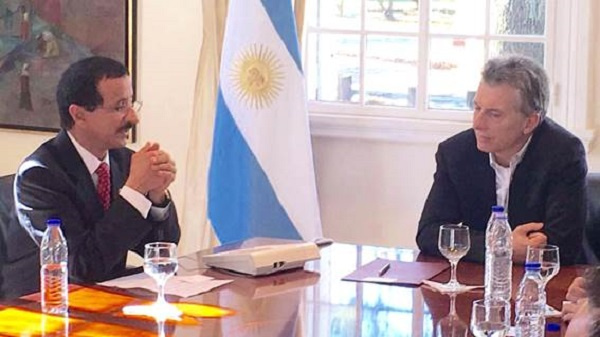 President Mauricio Macri of Argentina welcoming DP World Group Chairman and CEO, Sultan Ahmed Bin Sulayem President Mauricio Macri of Argentina welcoming DP World Group Chairman and CEO, Sultan Ahmed Bin Sulayem