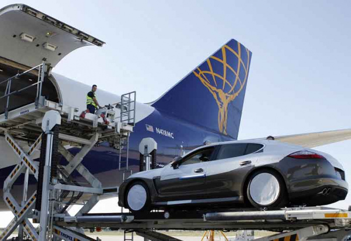 A supercar flown from the Middle East to London during summer 2014. A supercar flown from the Middle East to London during summer 2014.