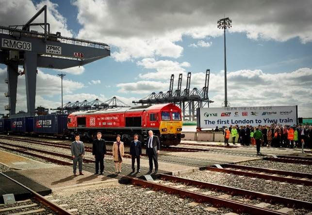 This inaugural export train bound for China departed just under three months after the first ever import train from China arrived in the UK. This inaugural export train bound for China departed just under three months after the first ever import train from China arrived in the UK.