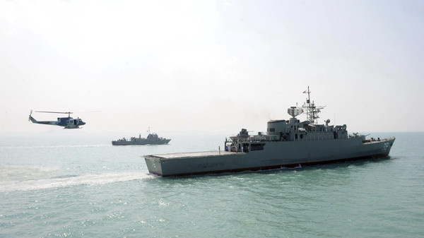 The Iranian destroyer Alborz intervened in a suspected pirate attack on an Iranian oil tanker The Iranian destroyer Alborz intervened in a suspected pirate attack on an Iranian oil tanker