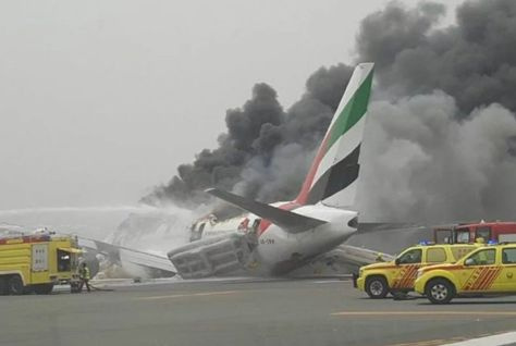 Photos on social media showed a plane on a runway with a plume of smoke coming from it but everyone on board has reportedly escaped unhurt. Photos on social media showed a plane on a runway with a plume of smoke coming from it but everyone on board has reportedly escaped unhurt.