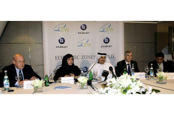 OVERSEAS DEAL: Salma Hareb, CEO of EZW, Jamal Majid bin Thaniah, Group CEO and Pat McGillycuddy, CEO Gazeley OVERSEAS DEAL: Salma Hareb, CEO of EZW, Jamal Majid bin Thaniah, Group CEO and Pat McGillycuddy, CEO Gazeley