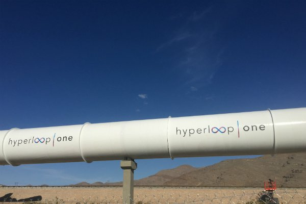 The plan shows the Hyperloop connecting three airports in the UAE - Abu Dhabi Airport, Al Maktoum Airport and Dubai Airport - with future cargo port connections for Khailfa Port and Jebel Ali Port. The plan shows the Hyperloop connecting three airports in the UAE - Abu Dhabi Airport, Al Maktoum Airport and Dubai Airport - with future cargo port connections for Khailfa Port and Jebel Ali Port.
