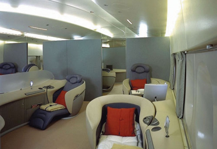 AIRY FEEL: The light colour of the A380's interior was chosen to enhance a feeling of space and create a more natural feeling to fly in. AIRY FEEL: The light colour of the A380's interior was chosen to enhance a feeling of space and create a more natural feeling to fly in.