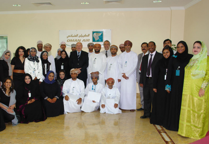 Graduates from the Oman Air call centre training course Graduates from the Oman Air call centre training course