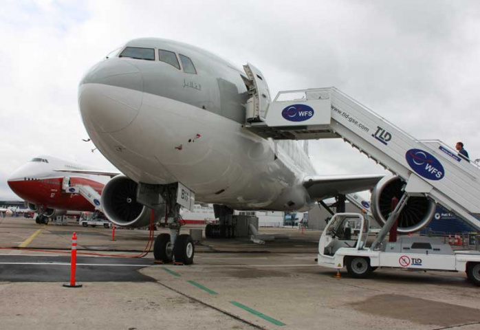 Qatar Airways aircraft on display at Paris Air Show 2011 Qatar Airways aircraft on display at Paris Air Show 2011