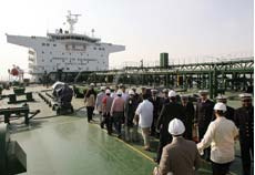 Crew on sea freighter Crew on sea freighter