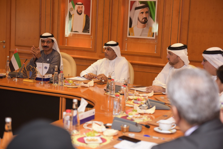 Sulayem (left), speaking about the inland container terminal plans in Dubai. Sulayem (left), speaking about the inland container terminal plans in Dubai.