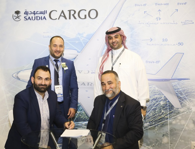 The contract signing took place at the Saudia Cargo booth in the presence of Saudia Cargo CEO Omar Hariri, Amer Abu Obaid executive director, commercial and Semih Kutlug director of charters. The contract signing took place at the Saudia Cargo booth in the presence of Saudia Cargo CEO Omar Hariri, Amer Abu Obaid executive director, commercial and Semih Kutlug director of charters.