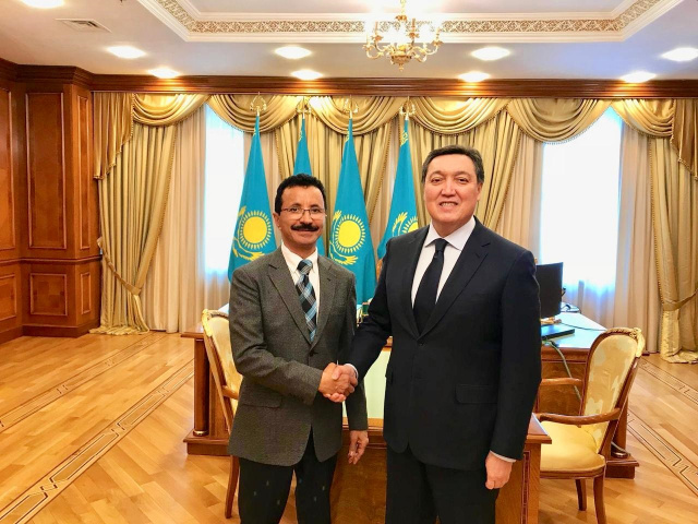 DP World group chairman and CEO Sultan Ahmed Bin Sulayem with Kazakhstan’s prime minister Askar Mamin in Astana DP World group chairman and CEO Sultan Ahmed Bin Sulayem with Kazakhstan’s prime minister Askar Mamin in Astana