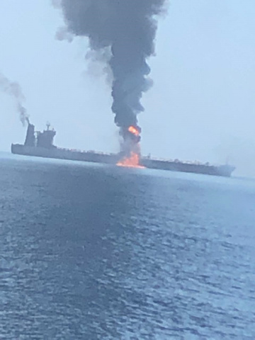 An image of one of the tanker attacked earlier this month An image of one of the tanker attacked earlier this month