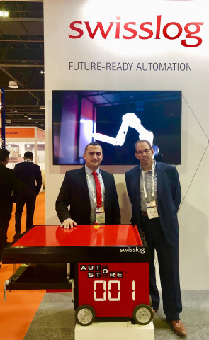 Alain Kaddoum, general manager, Swisslog Middle East with Guy Dunkerley, group supply chain director, Axiom Telecom Alain Kaddoum, general manager, Swisslog Middle East with Guy Dunkerley, group supply chain director, Axiom Telecom