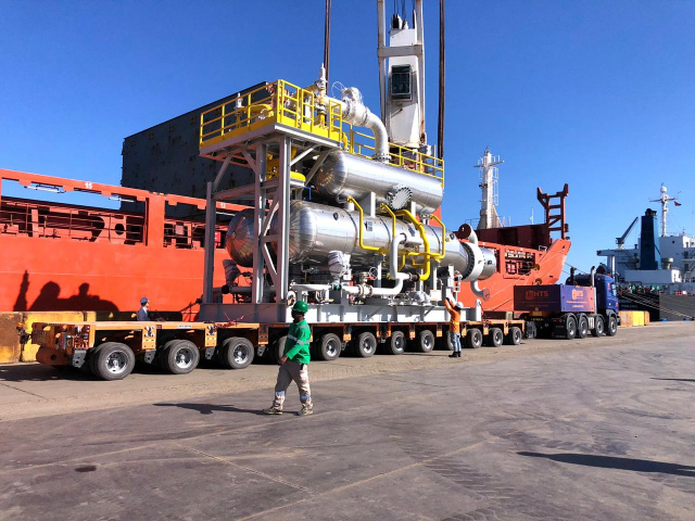 Three skids were successfully transported from Sohar Industrial area to Sohar Port. Three skids were successfully transported from Sohar Industrial area to Sohar Port.