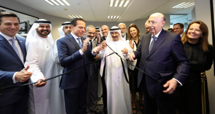 Governor of São Paulo, João Dória, and Sultan Ahmed bin Sulayem, group chairman and CEO of DP World open the São Paulo Trade Promotion Office in Dubai. Governor of São Paulo, João Dória, and Sultan Ahmed bin Sulayem, group chairman and CEO of DP World open the São Paulo Trade Promotion Office in Dubai.