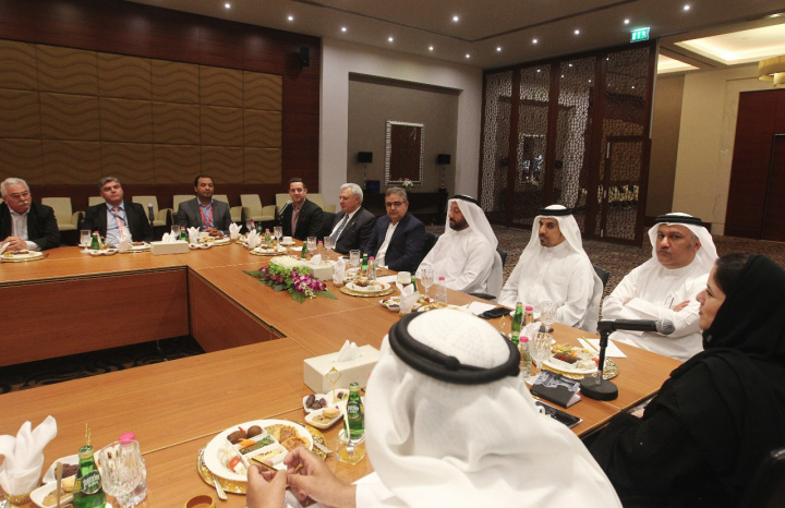 The delegation during the meeting. The delegation during the meeting.
