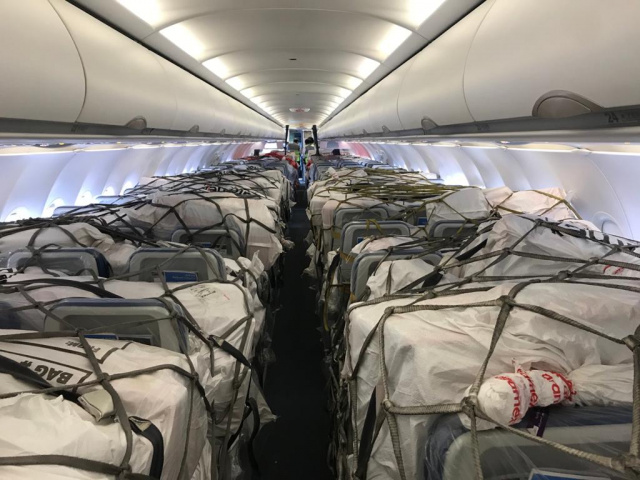 Jazeera Airways has utilised its A320 aircraft for cargo-only flights throughout the Covid-19 crisis. Jazeera Airways has utilised its A320 aircraft for cargo-only flights throughout the Covid-19 crisis.